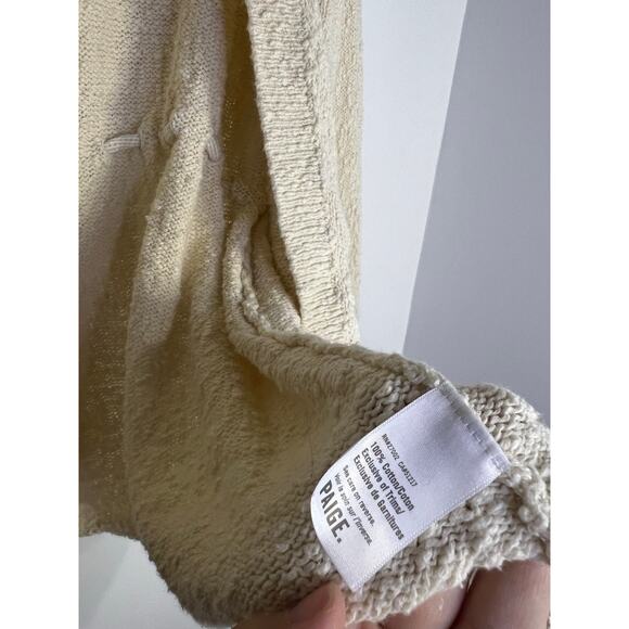 PAIGE Women's Marlee Cardigan Sweater Knit Oatmeal Ivory Size Small - Picture 3 of 7